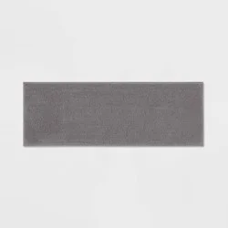 20"x58" Everyday Chenille Bath Runner Dark Gray - Room Essentials™: Machine Washable, Tufted Recycled Polyester