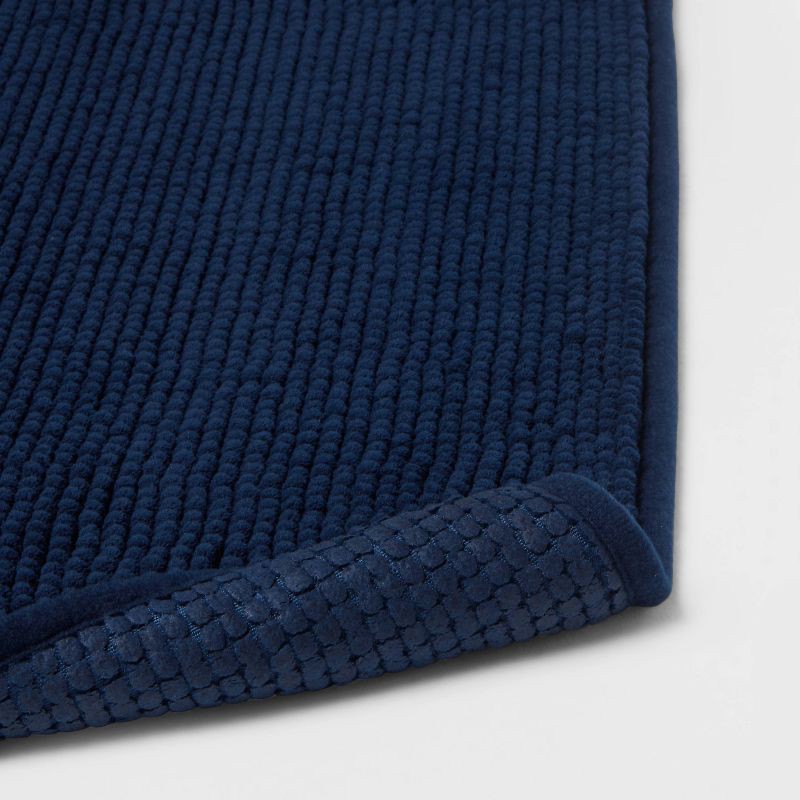 slide 4 of 8, 20"x58" Everyday Chenille Bath Runner Navy - Room Essentials™: Machine Washable, Tufted Recycled Polyester, 1 ct