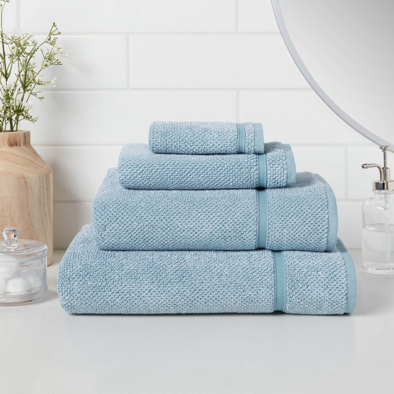 slide 2 of 4, Performance Texture Bath Towel Aqua - Threshold, 1 ct