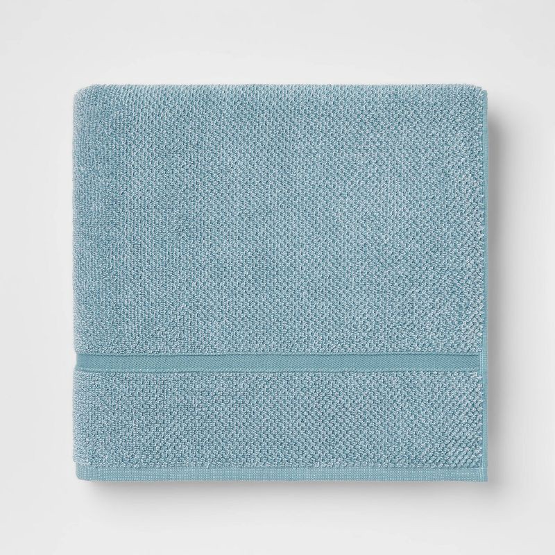 slide 1 of 4, Performance Texture Bath Towel Aqua - Threshold, 1 ct