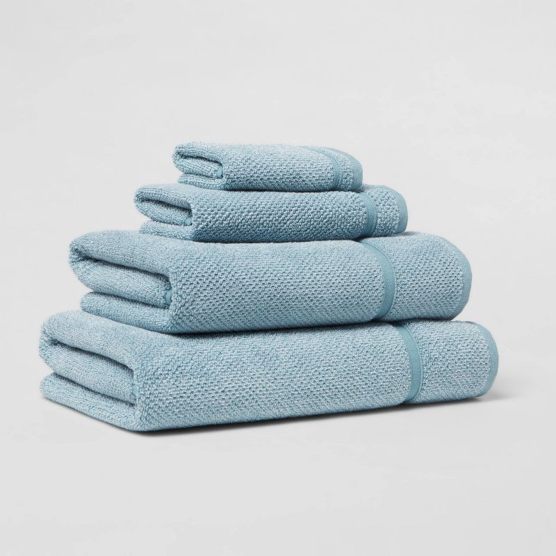 slide 4 of 4, Performance Texture Bath Towel Aqua - Threshold, 1 ct