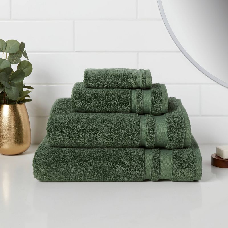 slide 4 of 4, Performance Bath Sheet Dark Green - Threshold, 1 ct