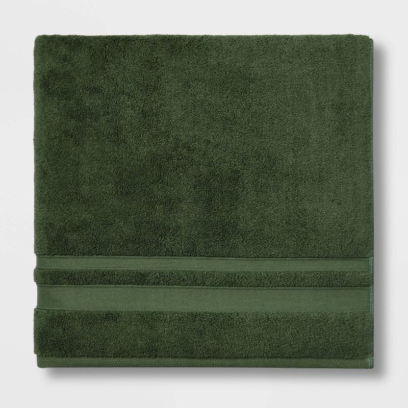 slide 1 of 4, Performance Bath Sheet Dark Green - Threshold, 1 ct