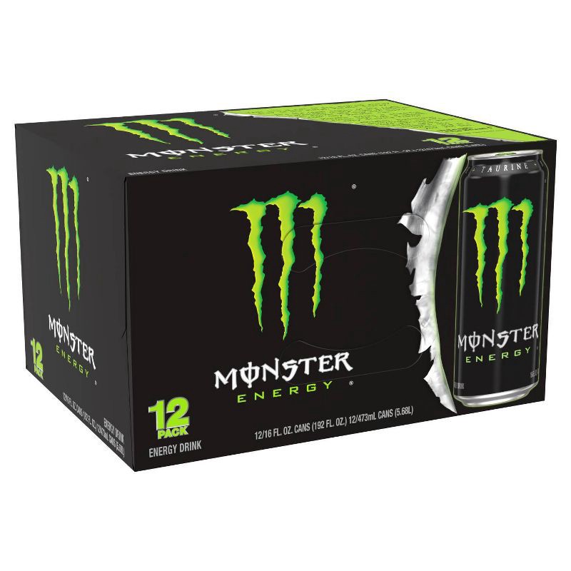 slide 3 of 6, Monster Energy Original - 12pk/16 fl oz Cans, 12 ct; 16 fl oz