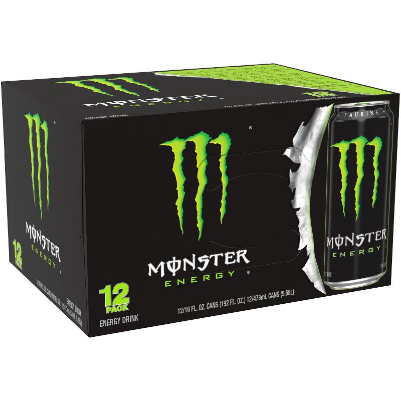slide 3 of 6, Monster Energy Original - 12pk/16 fl oz Cans, 12 ct; 16 fl oz