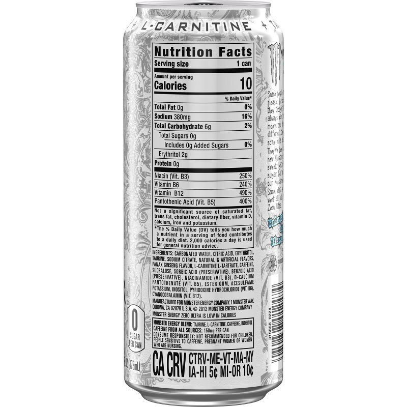 slide 5 of 6, Monster Energy Zero Ultra - 12pk/16 fl oz Cans, 12 ct; 16 fl oz