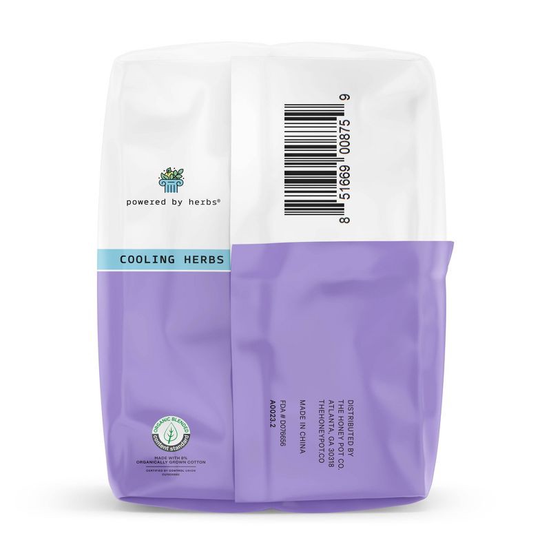 slide 12 of 12, The Honey Pot Company Herbal Overnight Pads with Wings, Organic Cotton Cover - 12ct, 12 ct