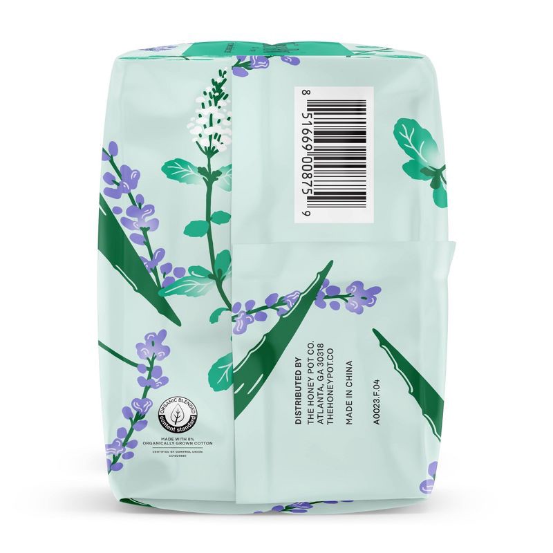 slide 14 of 15, The Honey Pot Company 100% Organic Cotton Cover Cooling Herbal Infusion Overnight Pads - 12ct, 12 ct