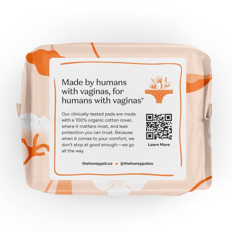 slide 12 of 15, The Honey Pot Company, Non-Herbal Overnight Pads with Wings, Organic Cotton Cover - 12 ct, 12 ct