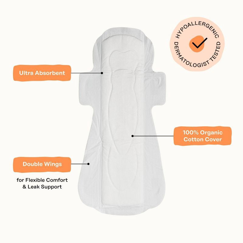 slide 7 of 15, The Honey Pot Company, Non-Herbal Overnight Pads with Wings, Organic Cotton Cover - 12 ct, 12 ct