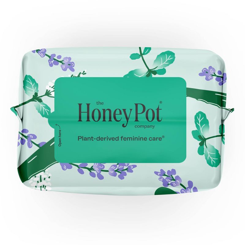 slide 15 of 15, The Honey Pot Company 100% Organic Cotton Cover Cooling Herbal Infusion Heavy Flow Daytime Pad - 16ct, 16 ct