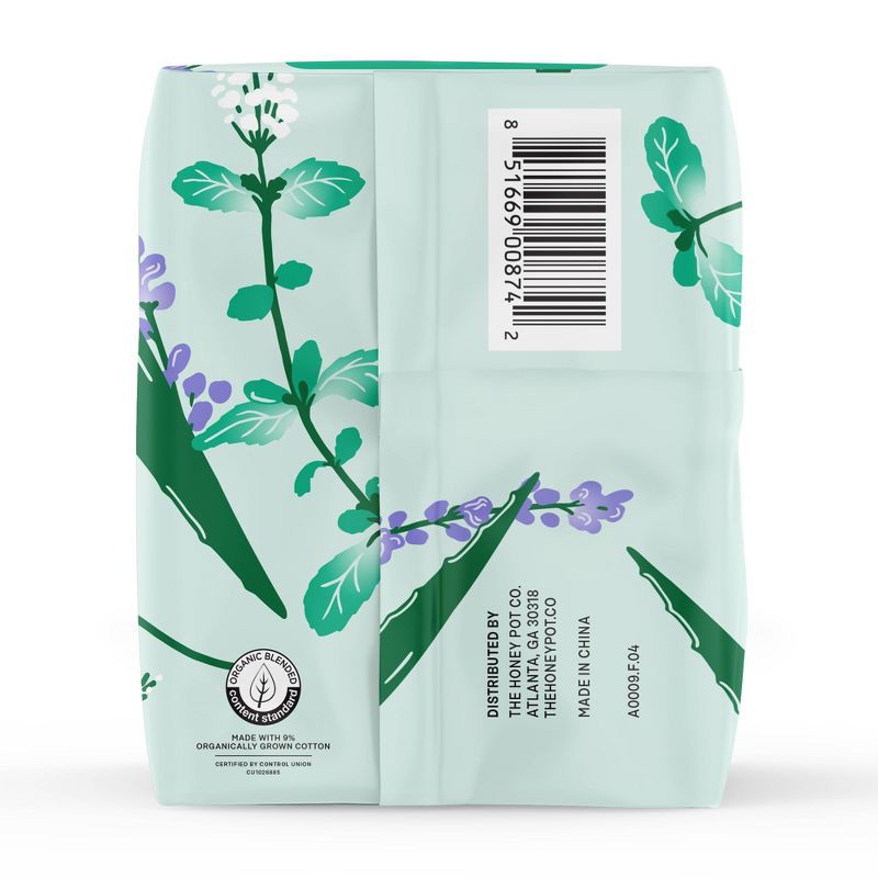 slide 14 of 15, The Honey Pot Company 100% Organic Cotton Cover Cooling Herbal Infusion Super Pads - 16ct, 16 ct