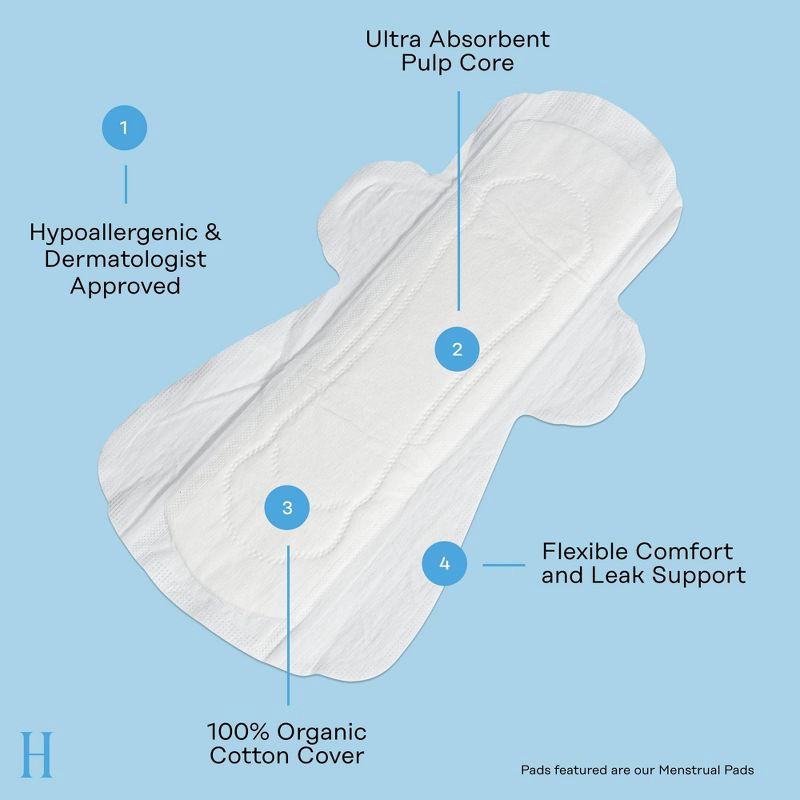 slide 6 of 12, The Honey Pot Company, Herbal Super Pads with Wings, Organic Cotton Cover - 16ct, 16 ct