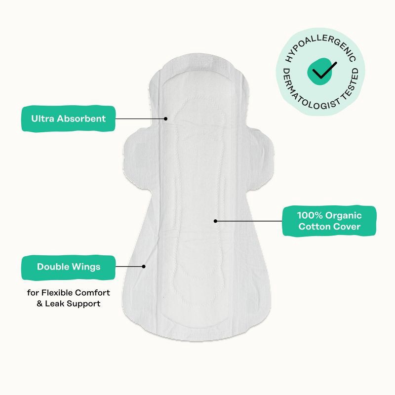 slide 7 of 15, The Honey Pot Company 100% Organic Cotton Cover Cooling Herbal Infusion Super Pads - 16ct, 16 ct