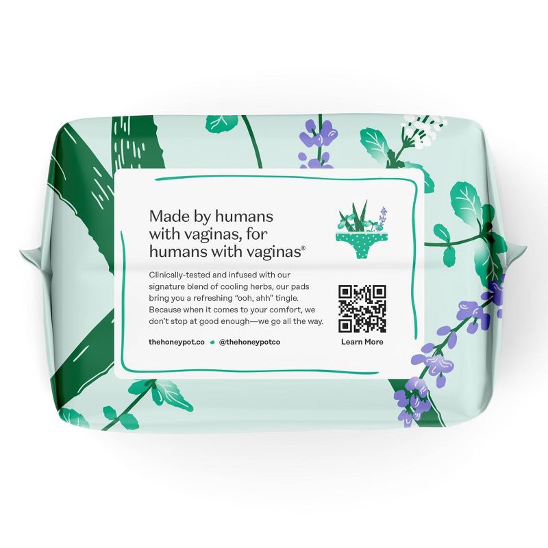 slide 12 of 15, The Honey Pot Company 100% Organic Cotton Cover Cooling Herbal Infusion Regular Pads - 20ct, 20 ct