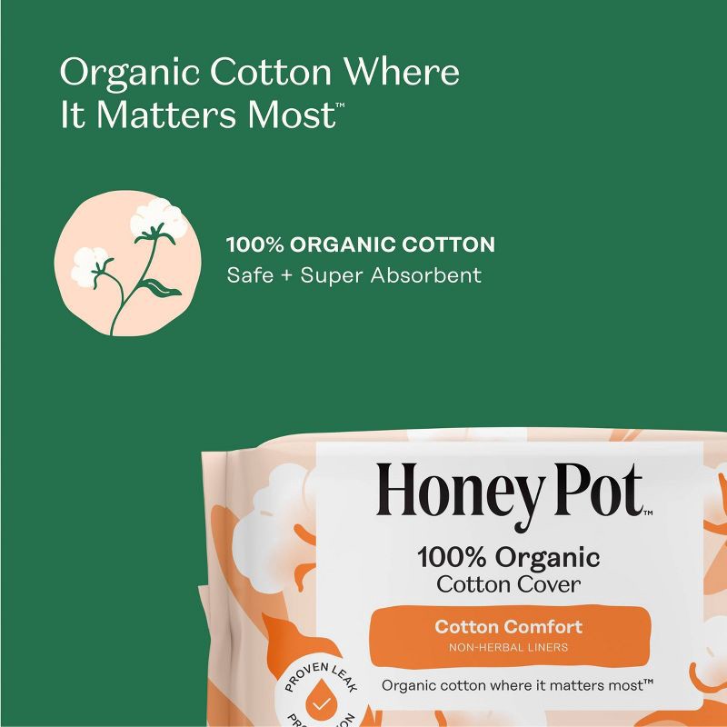slide 6 of 15, The Honey Pot Company 100% Organic Cotton Comfort Cover Regular Liners - 30ct, 30 ct