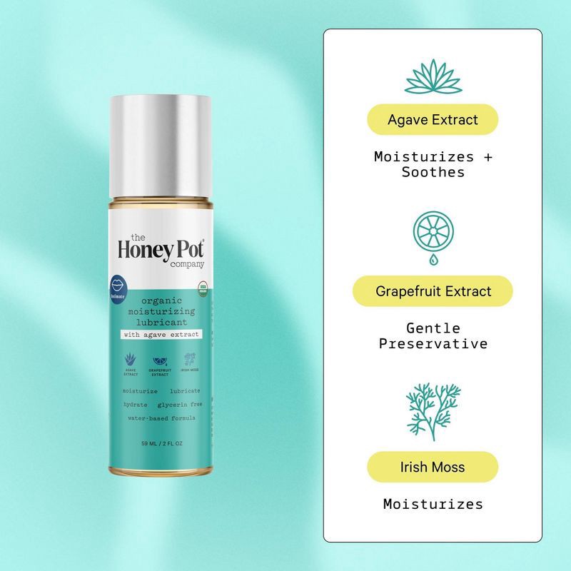 slide 4 of 8, The Honey Pot Company The Honey Pot Organic Water Based Personal Lube - Agave - 2 fl oz, 2 fl oz