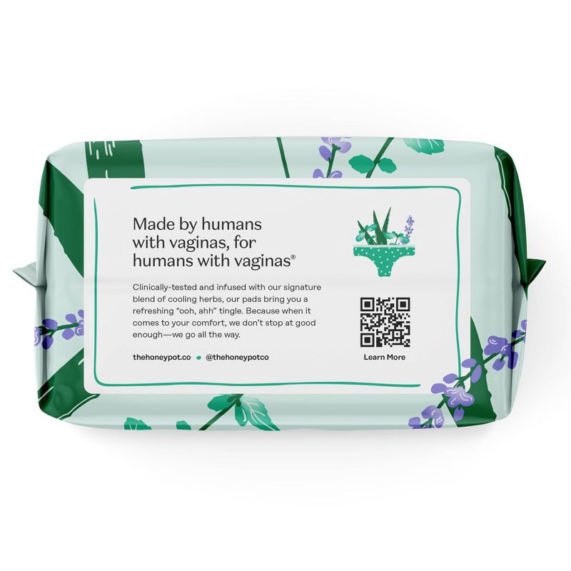 slide 12 of 15, The Honey Pot Company 100% Organic Cotton Cover Cooling Herbal Infusion Heavy Flow Overnight Pads - 16ct, 16 ct