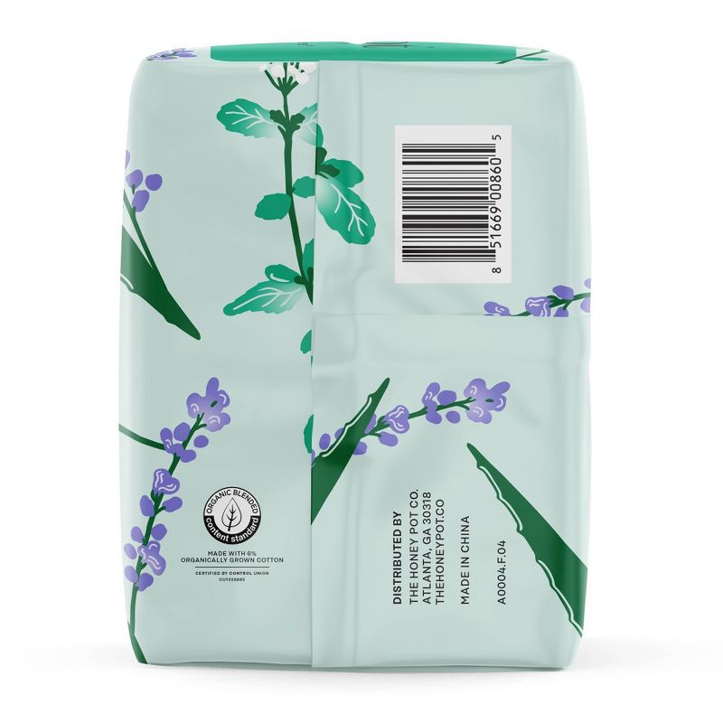 slide 14 of 15, The Honey Pot Company 100% Organic Cotton Cover Cooling Herbal Infusion Heavy Flow Overnight Pads - 16ct, 16 ct