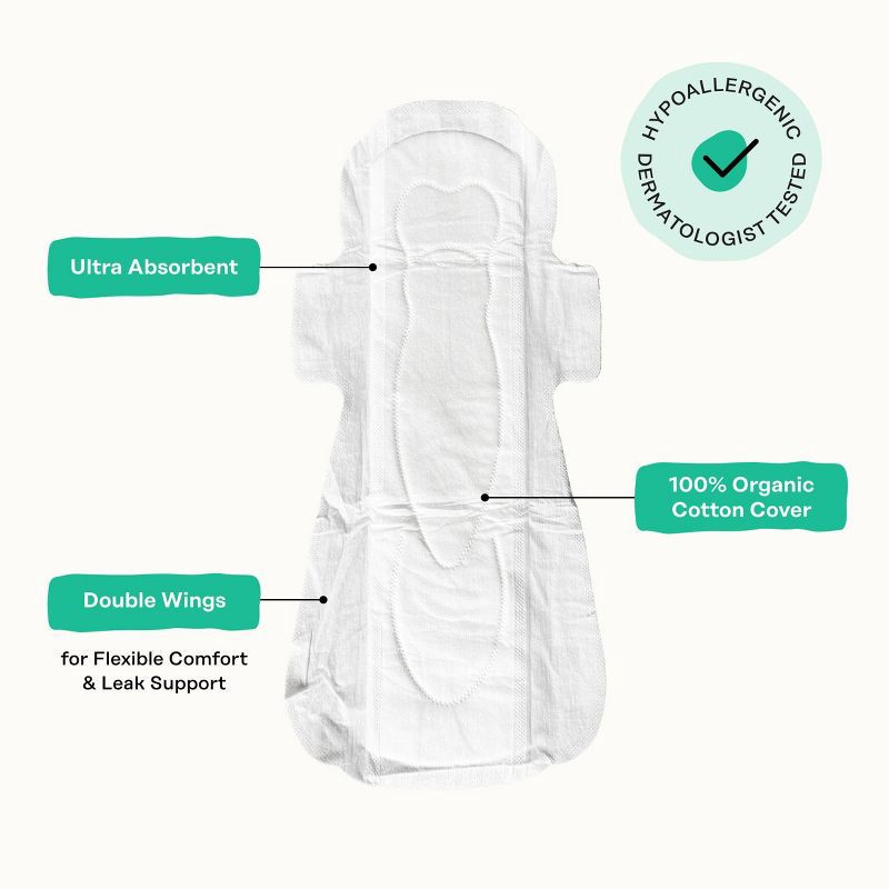slide 7 of 15, The Honey Pot Company 100% Organic Cotton Cover Cooling Herbal Infusion Heavy Flow Overnight Pads - 16ct, 16 ct