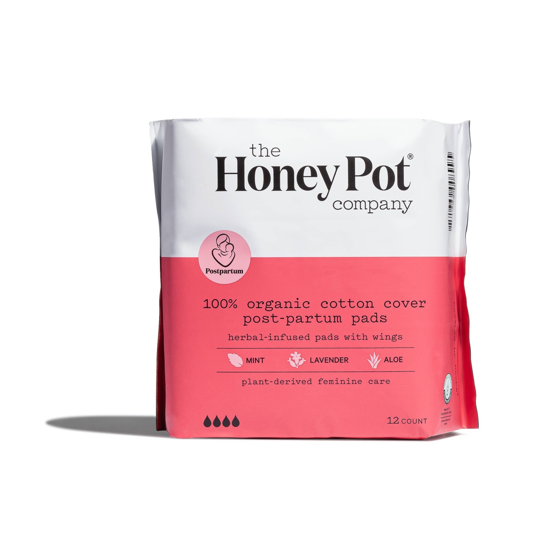 The Honey Pot Organic Cotton Herbal Postpartum Pads 12 ct Shipt