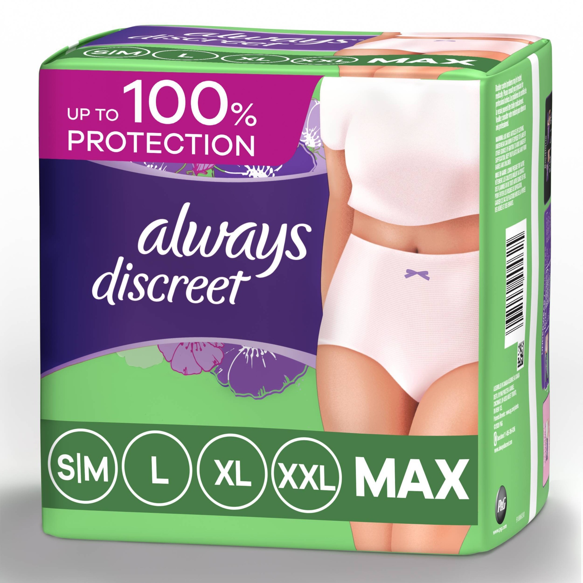 slide 1 of 5, Always Discreet Incontinence & Postpartum Incontinence Underwear for Women - Maximum Absorbency - Large - 34ct, 34 ct