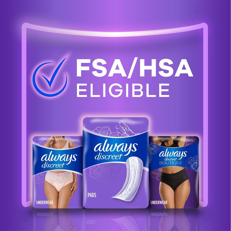 slide 9 of 10, Always Discreet Ultimate Extra Protection 7 Drop Base Pads - 42ct, 42 ct