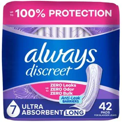 Always Discreet Ultimate Extra Protection 7 Drop Base Pads - 42ct