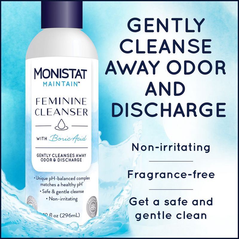 slide 3 of 7, Monistat Maintain Feminine Cleanser with Boric Acid - 10 fl oz, 10 fl oz