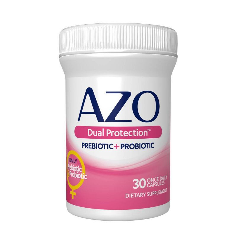 slide 2 of 11, AZO Dual Protection Clinically Proven Women's Probiotic for Urinary + Vaginal Support Capsules - 30ct, 30 ct
