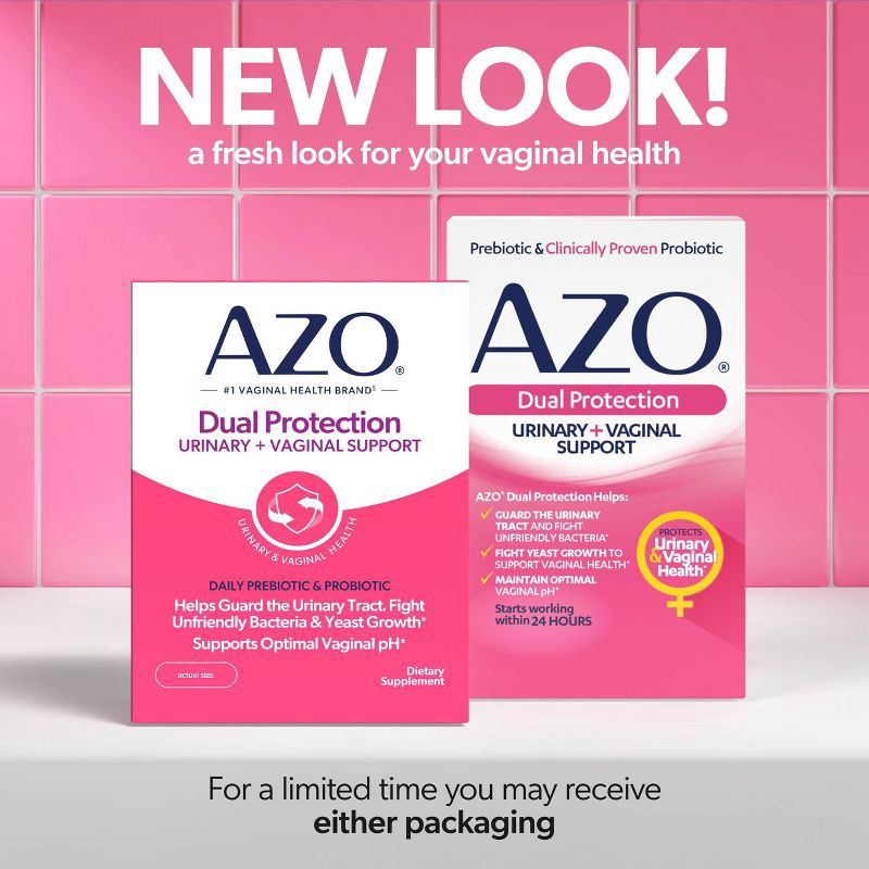 slide 3 of 11, AZO Dual Protection Clinically Proven Women's Probiotic for Urinary + Vaginal Support Capsules - 30ct, 30 ct