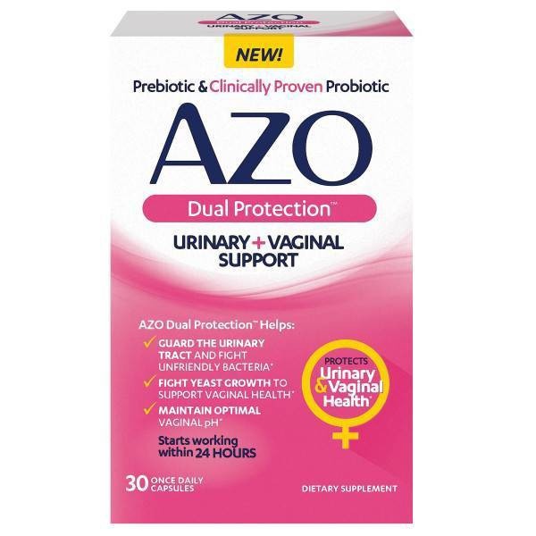 slide 1 of 8, AZO Dual Protection Clinically Proven Women's Probiotic for Urinary + Vaginal Support - 30ct, 30 ct