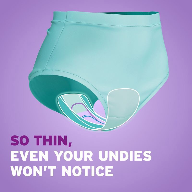 slide 7 of 7, Poise Ultra Thin Incontinence Pads for Women - Moderate Absorbency - 4 Drop - Long - 48ct, 48 ct
