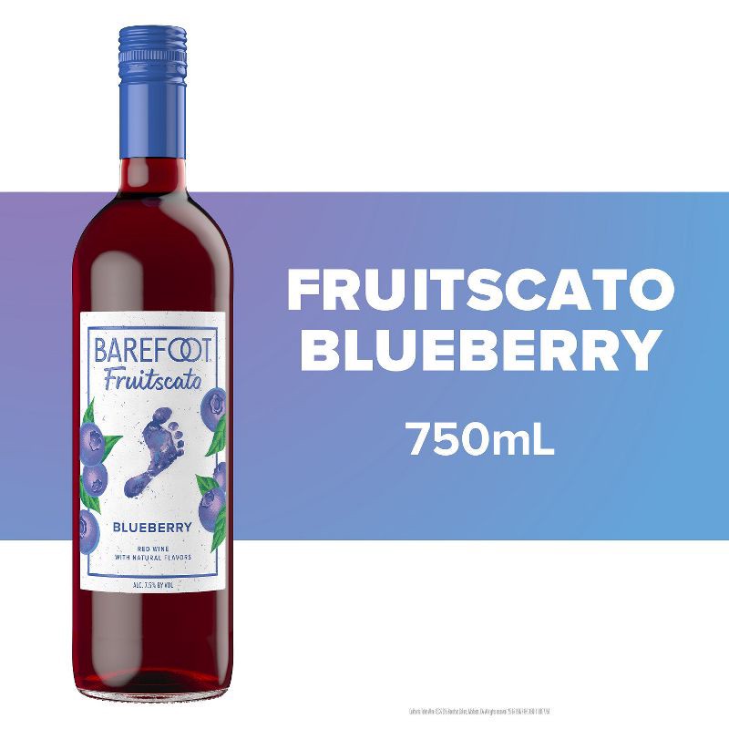 slide 2 of 6, Barefoot Cellars Fruitscato Blueberry Moscato Sweet Wine - 750ml Bottle, 750 ml