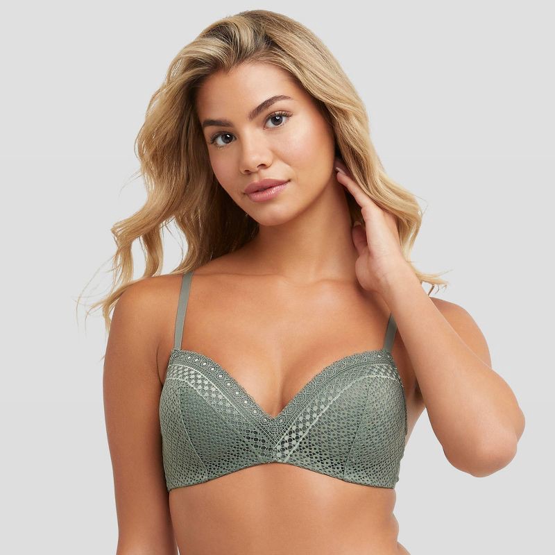 Maidenform Self Expressions Women's 2pk Wireless Bra SE0583 - Gloss/Olive  Lace 36B 2 ct