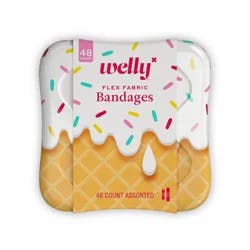 Welly Kids' Flex Fabric Bandages - Ice Cream - 48ct