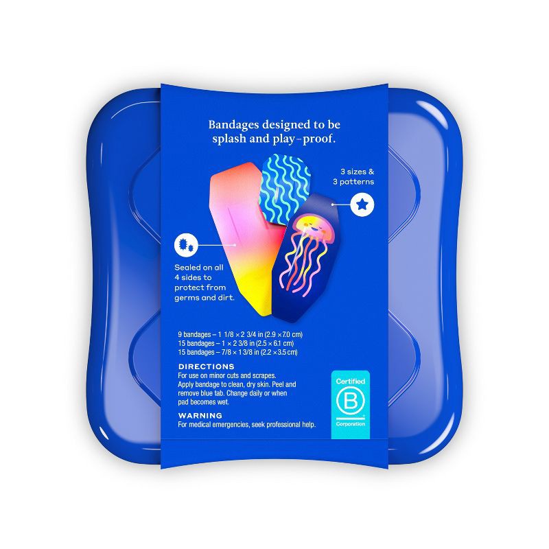 slide 6 of 9, Welly Kids' Waterproof Bandages - Jellyfish - 39ct, 39 ct