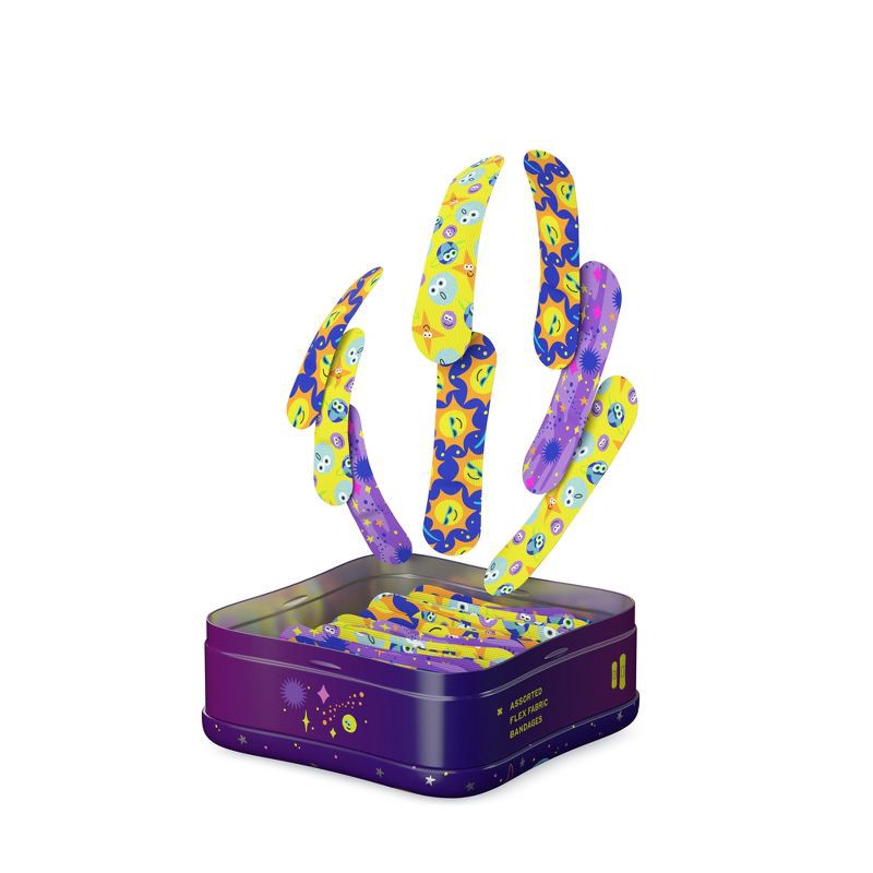 slide 2 of 8, Welly Kids' Flex Fabric Bandages - Space - 48ct, 48 ct