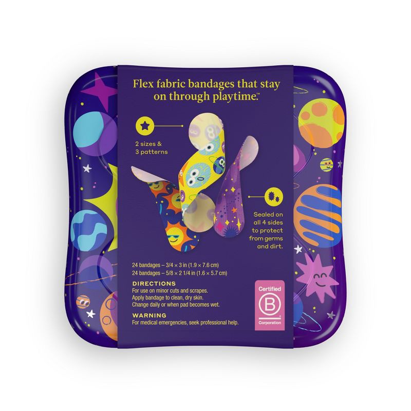 slide 5 of 8, Welly Kids' Flex Fabric Bandages - Space - 48ct, 48 ct