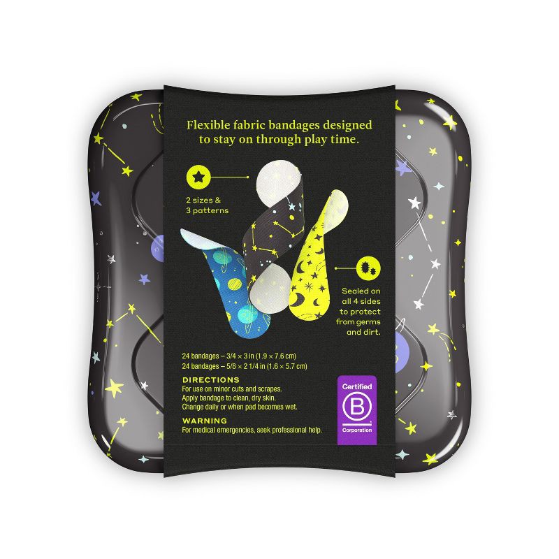 slide 6 of 9, Welly Kid's Flex Fabric Bandages - Space - 48ct, 48 ct