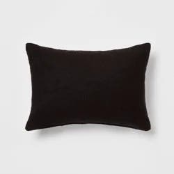 Oblong Boucle Color Blocked Decorative Throw Pillow Black - Threshold™
