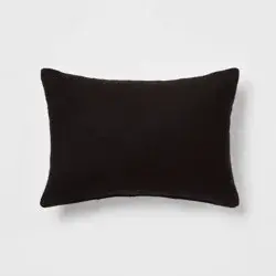 Oblong Boucle Color Blocked Decorative Throw Pillow Black - Threshold™
