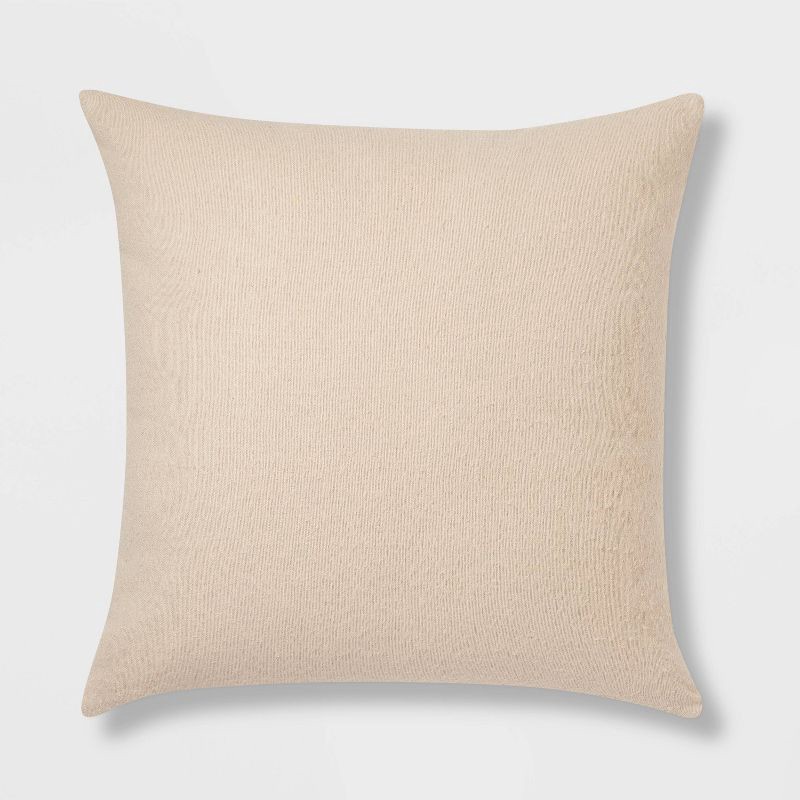 slide 1 of 4, Euro Boucle Colorblock Decorative Pillow Khaki - Threshold™: Indoor Cotton Rectangle with Hidden Zipper, 1 ct