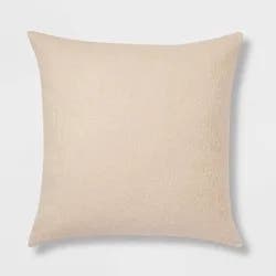 Euro Boucle Colorblock Decorative Pillow Khaki - Threshold™: Indoor Cotton Rectangle with Hidden Zipper