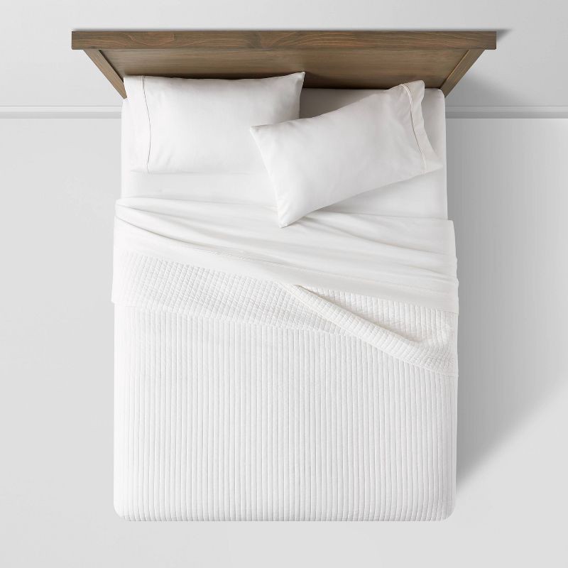 Threshold Washed Cotton Sateen Quilt King White retailer