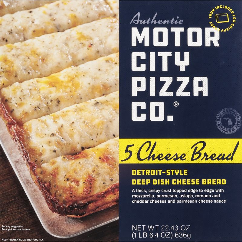 slide 2 of 7, Authentic Motor City Pizza Co. Frozen Five Cheese Garlic Bread - 22.43oz, 22.43 oz