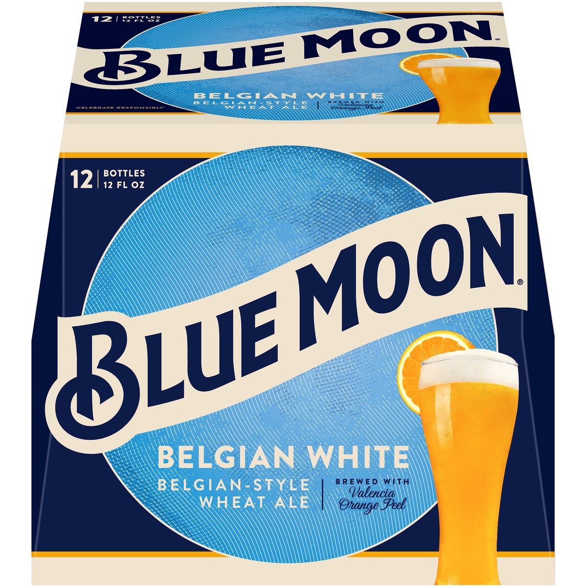 slide 1 of 5, Blue Moon Belgian White Wheat Ale, 5.4% ABV, 12-pack 12-oz. beer bottles, 288 oz