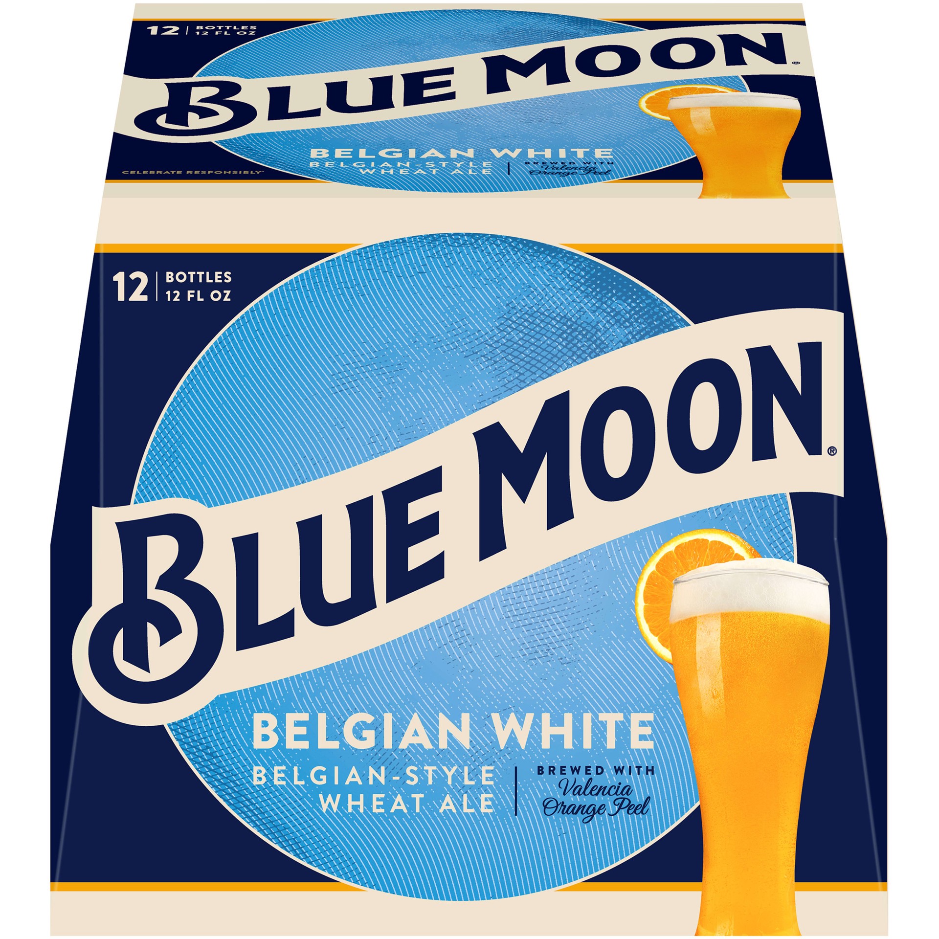 slide 4 of 5, Blue Moon Belgian White Wheat Ale, 5.4% ABV, 12-pack 12-oz. beer bottles, 288 oz