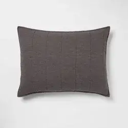 Standard Space Dyed Cotton Linen Sham Dark Gray - Threshold™