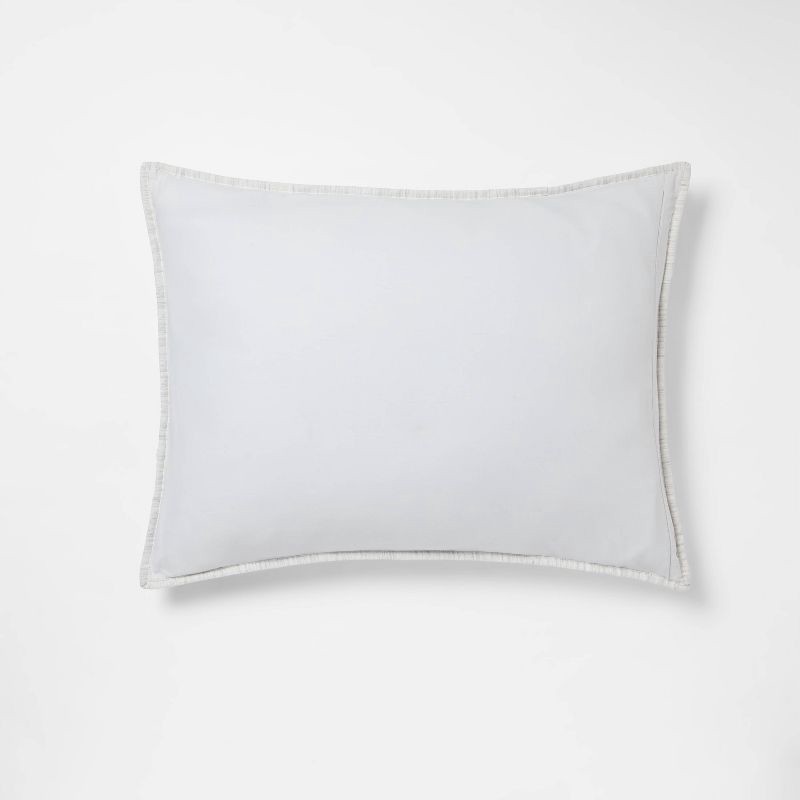 slide 4 of 4, Standard Space Dyed Cotton Linen Sham Light Gray - Threshold™: Woven Zipper Closure, OEKO-TEX Certified, 1 ct